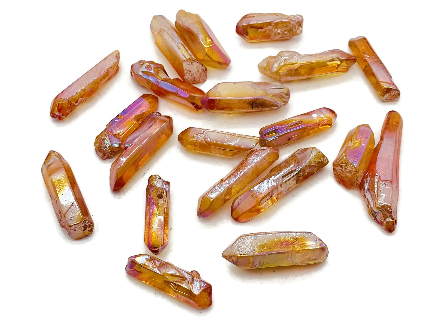 Tangerine Aura Quartz Point Gemstone - Orange Aura Stone - RA1235