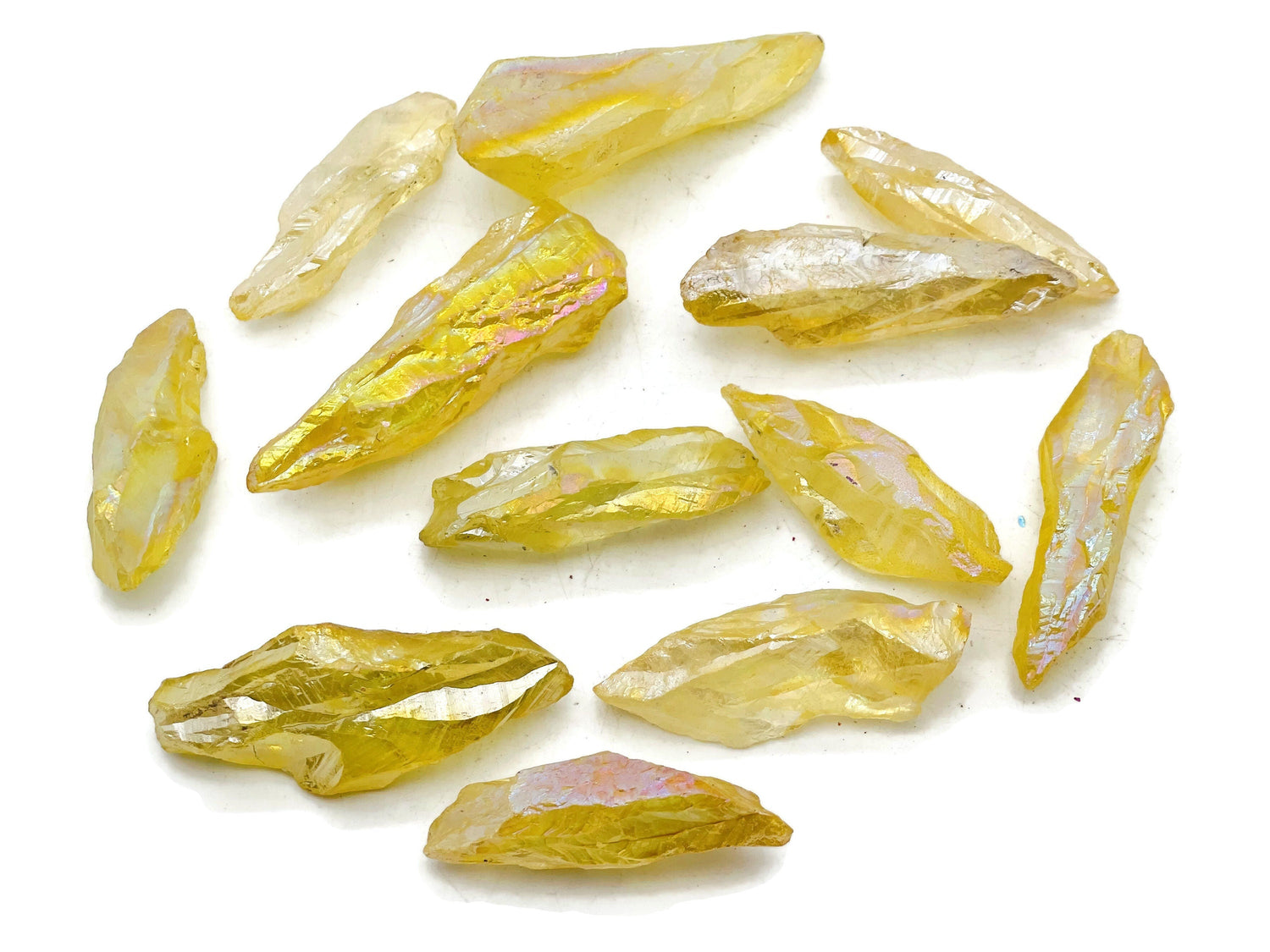 Yellow Aura Quartz Point Gemstone - Raw Stone - RA1245