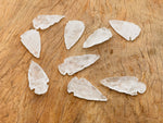 Clear Quartz arrow point crystal pendant from GemstoneGO featuring a drilled crystal for jewelry making or display.