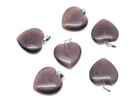 Brown cats eye heart pendant with crystal accents from GemstoneGO, showcasing a mini healing gemstone jewelry piece.