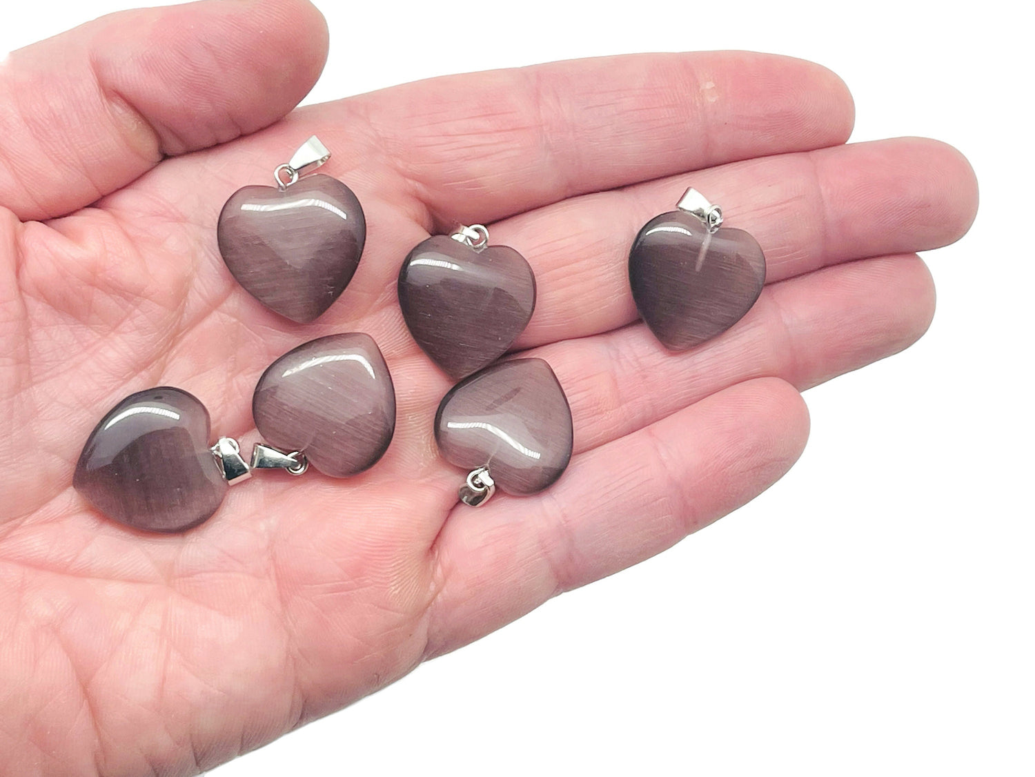 Brown cats eye heart pendant with crystals, gemstone healing jewelry, small crystal pendant, Gift idea by GemstoneGO