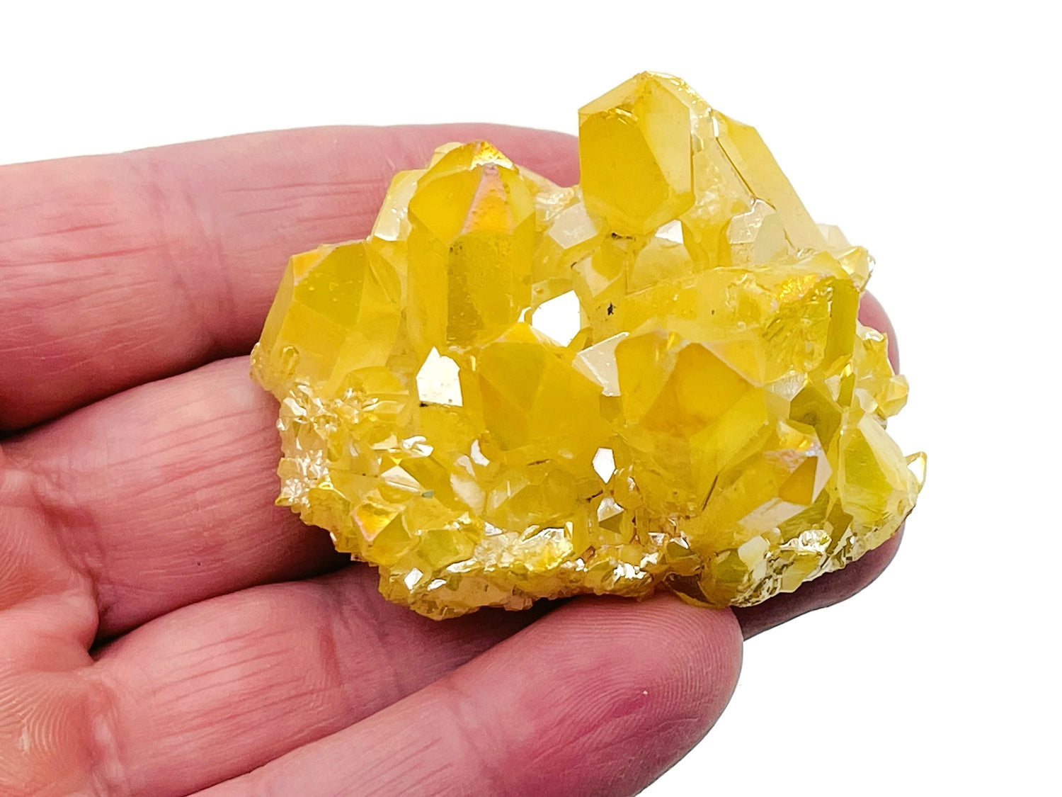 Yellow Aura Quartz Cluster Raw Crystal - RA1271