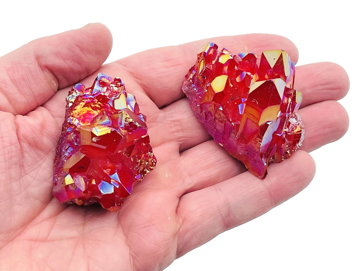 Red Aura Quartz Cluster Raw Crystal - RA1273