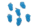 Blue agate grape crystal pendant with gemstone accents, crafted by GemstoneGO, showcasing a detailed grape cluster design.