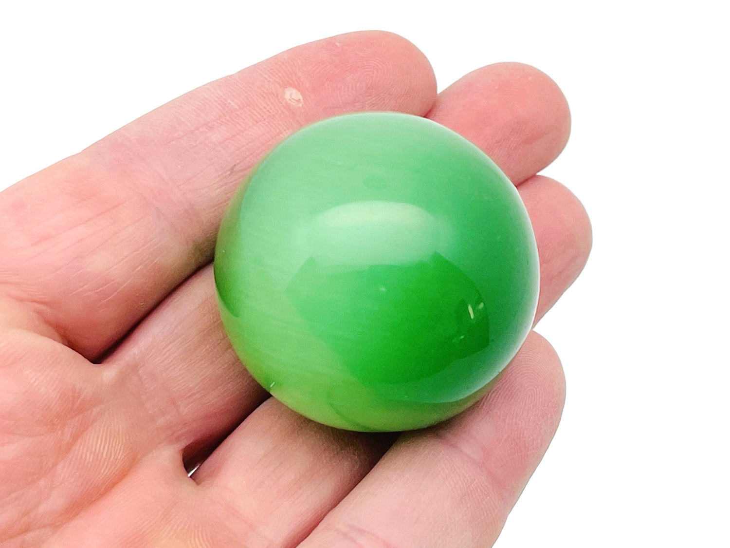 Green Cats Eye Sphere Gemstone - Crystal Ball - 40mm - BA1045