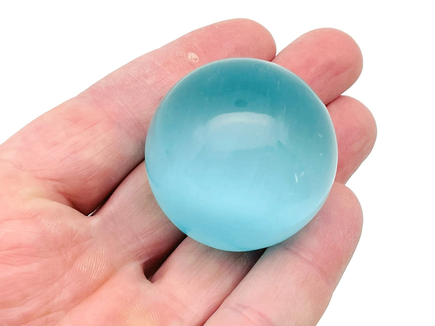Blue Cats Eye Sphere Gemstone - Crystal Ball - 40mm - BA1046
