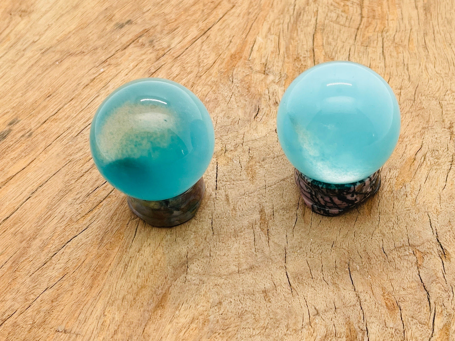 Blue Cats Eye Sphere Gemstone - Crystal Ball - 40mm - BA1046