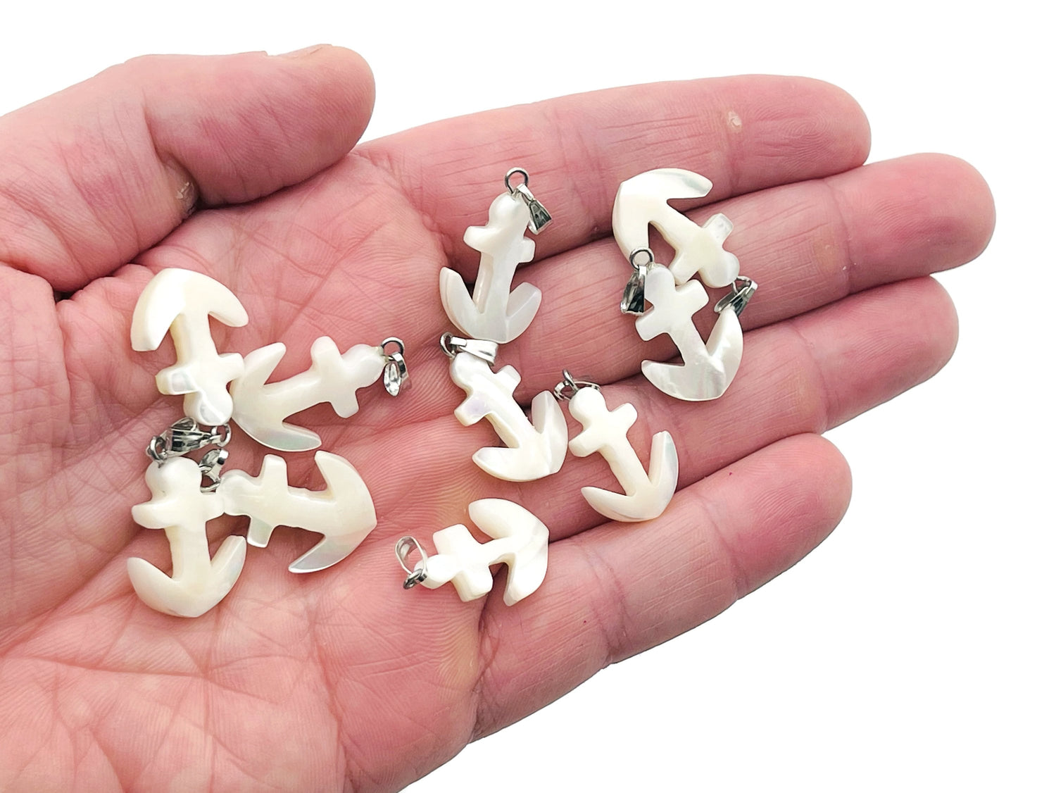 Natural Pearl Anchor Pendant - Crystal Pendant Healing - Sea Shell Pendant - NC1204