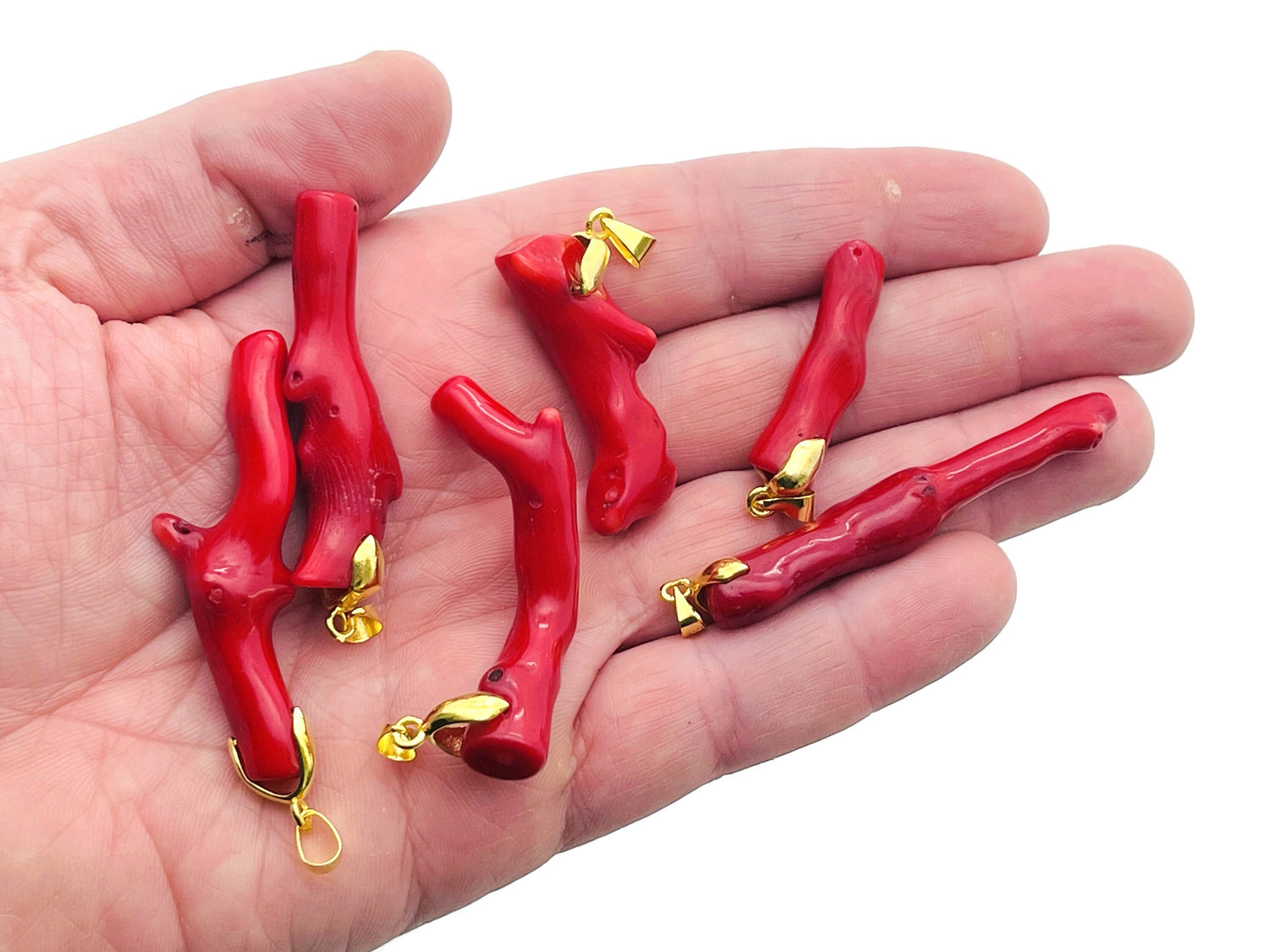 Red Coral Pendant - Crystal Pendant Healing - Sea Coral Pendant - NC1205