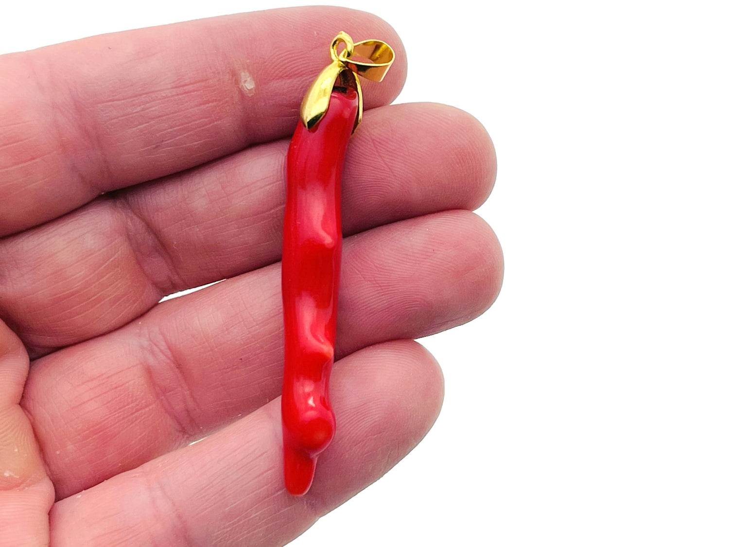 Red Coral Pendant - Crystal Pendant Healing - Sea Coral Pendant - NC1205