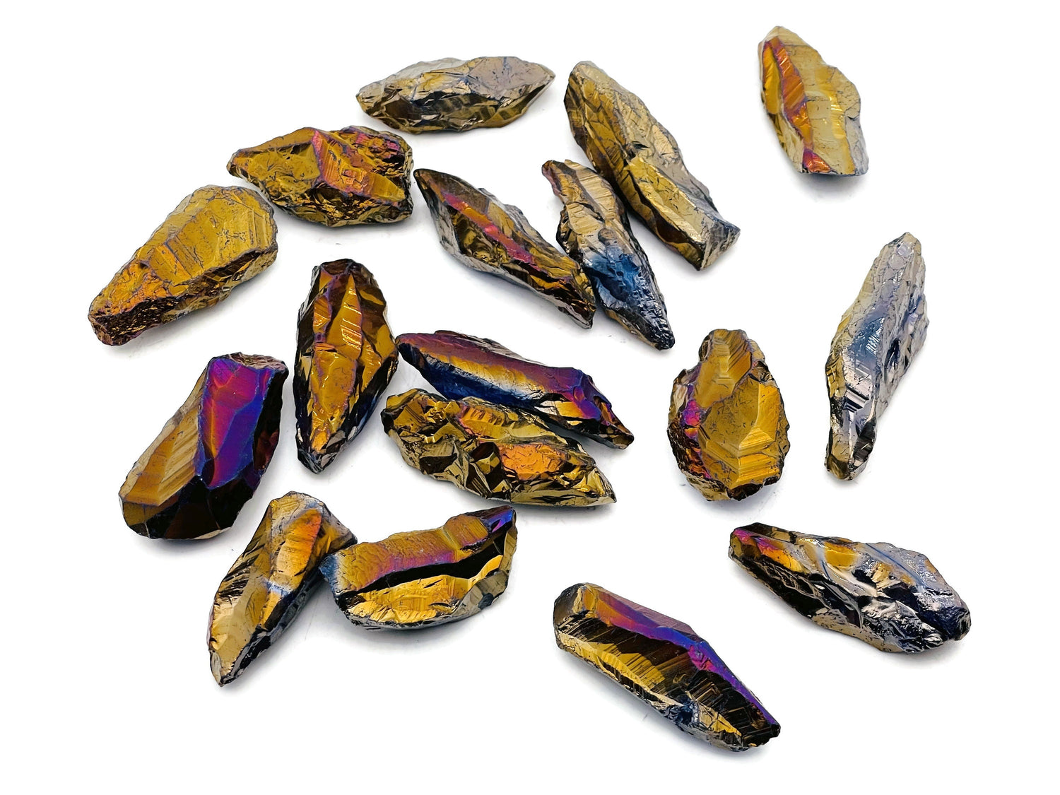 Gold Titanium Aura Quartz Point Gemstone - Raw Stone - RA1252