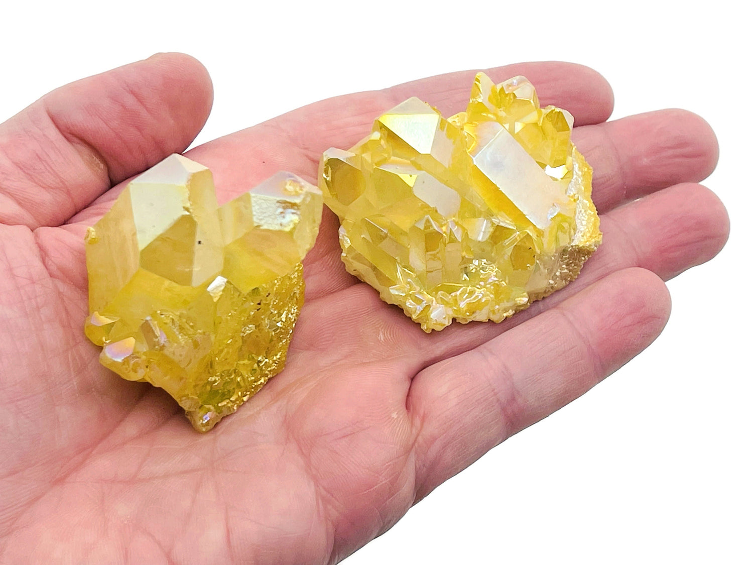 Yellow Aura Quartz Cluster Raw Crystal - RA1271