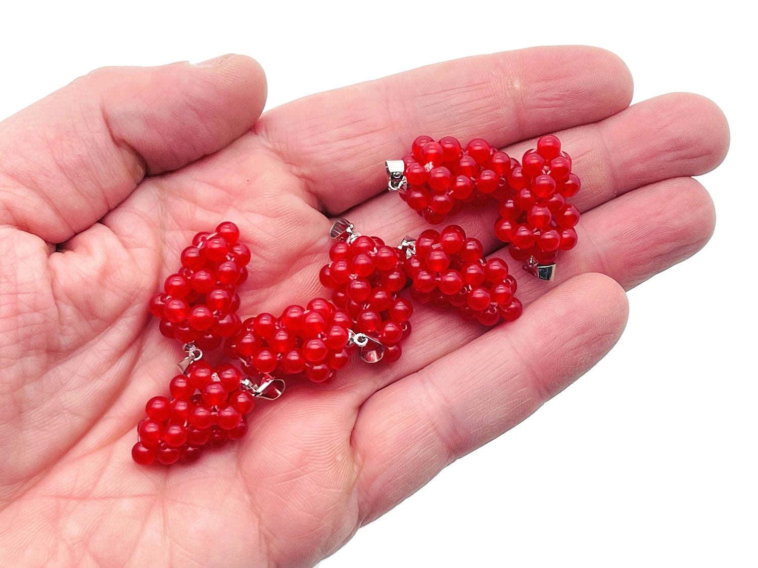 Pendentif Raisin en cornaline - Boucles d'oreilles Raisin en cornaline - Raisin en cristal - Cadeaux en cristal - NC1215