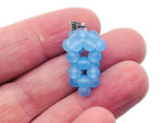 Blue Agate Grape Crystal Pendant by GemstoneGO, featuring a detailed crystal grape design on a silver chain.