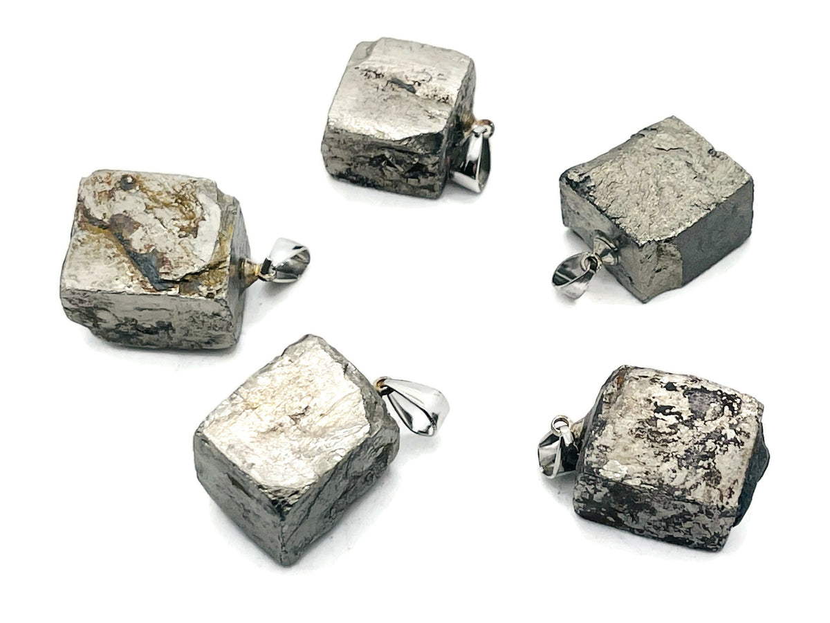 Pyrite crystal pendant from GemstoneGO featuring a shiny, gold-toned stone on a silver chain for strong protection and stylish jewelry.