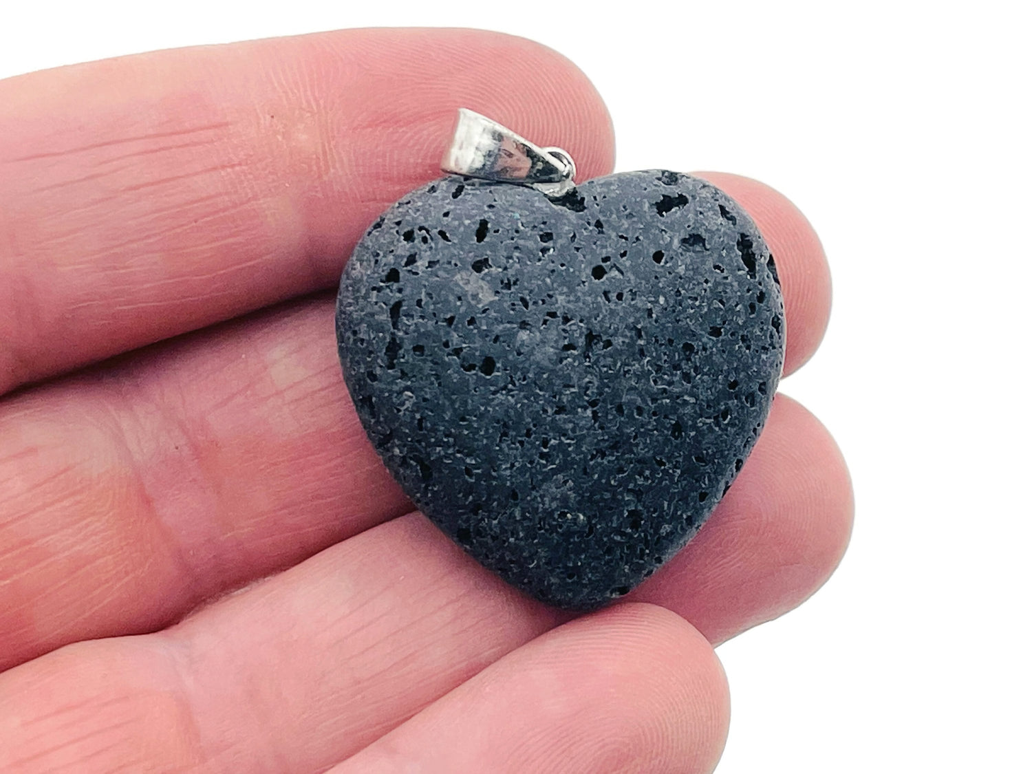 Lava Heart Pendant - Gemstone Pendant - Spiritual Stone - NC1241