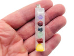 Chakra Selenite sticks pendant from GemstoneGO featuring clear crystal healing pendant with natural selenite crystals.