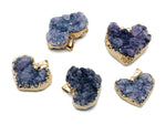 Amethyst heart cluster crystal pendant from GemstoneGO featuring a purple gemstone heart with natural crystal formations.