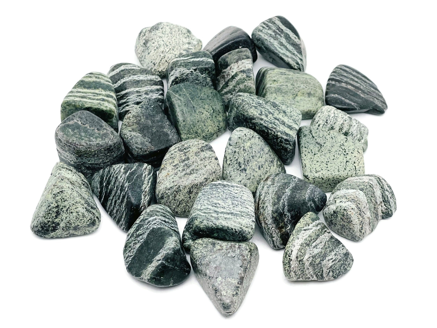 Calcite zébrée verte roulée ?€? Pierre précieuse Calcite zébrée ?€? Pierre de calcite ?€? Pierre en vrac ?€? TU1265