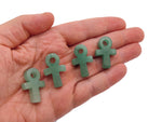 A 30mm Aventurine Anka crystal carving featuring a gemstone Ankh symbol, crafted by GemstoneGO.