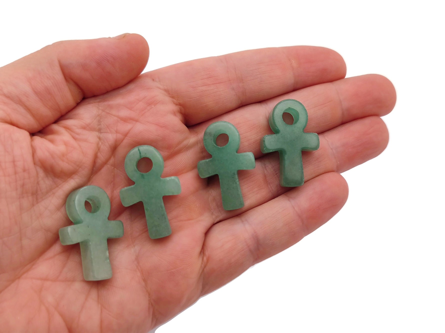 A 30mm Aventurine Anka crystal carving featuring a gemstone Ankh symbol, crafted by GemstoneGO.