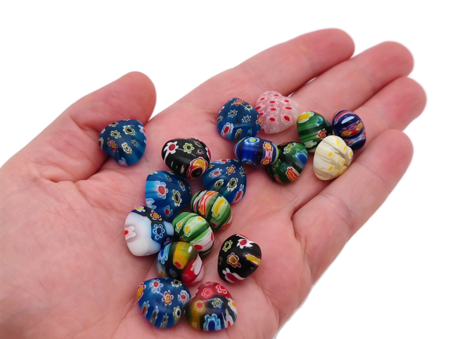 Murano Glass Heart - Puffy Heart Shaped - 15x15x9mm - HE1047