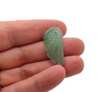 Aventurine angel wing crystal pendant with hole charm, showcasing green gemstone details and intricate wing design.