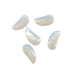Opalite angel wing crystal pendant with hole charm, featuring a delicate angel wing design and polished gemstone finish.