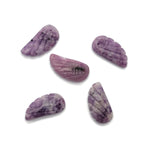 Lepidolite angel wing crystal pendant with hole charm, showcasing purple and pink hues, crafted by GemstoneGO.