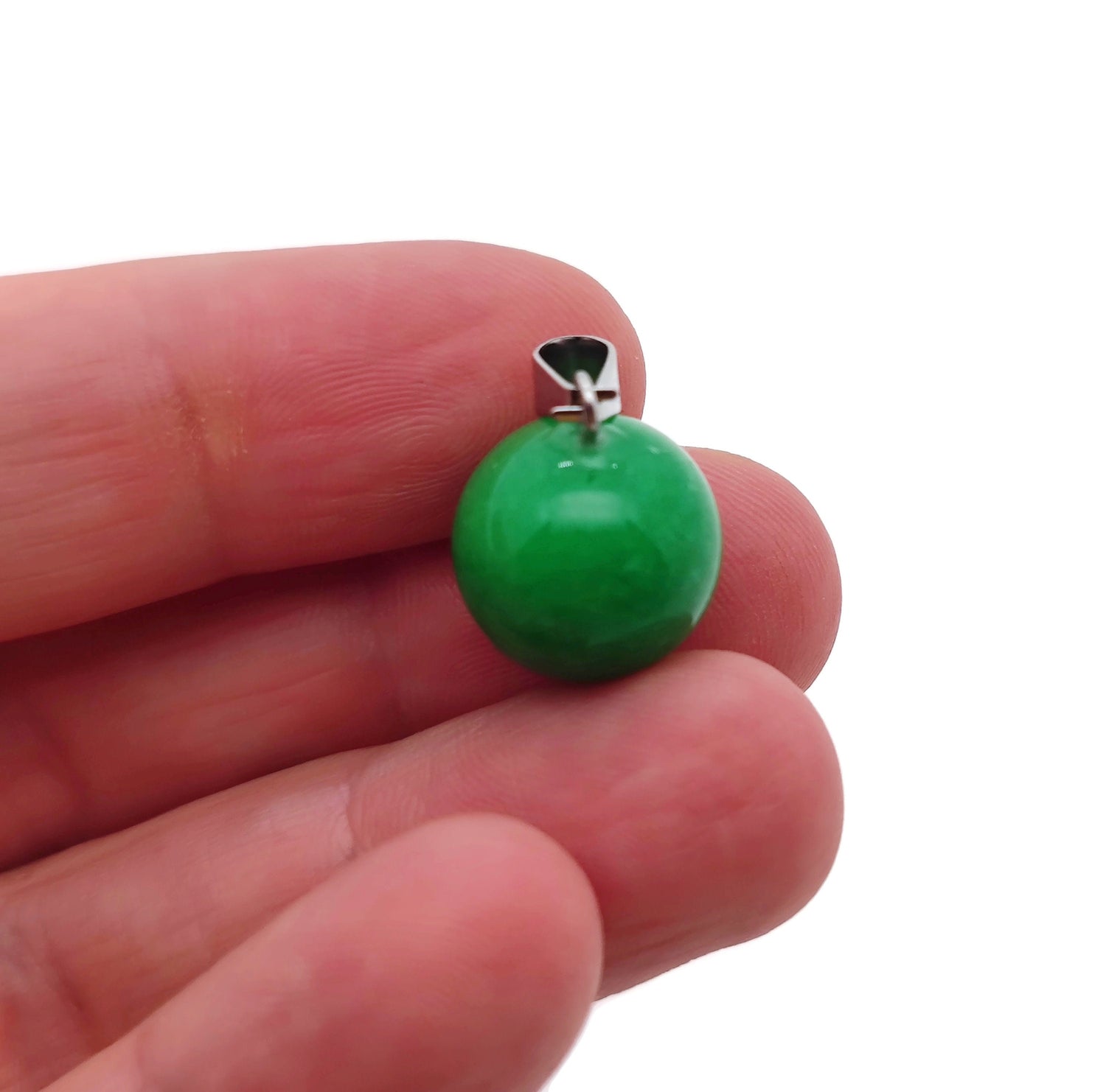Green Agate Ball Crystal Pendant - Crystal Round Ball Pendant - Jewelry Making - NC1295