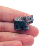 Handmade carved crystal rhino animal figure from GemstoneGO, 30mm size, featuring a detailed, natural gemstone design.
