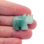 Handmade gemstone crystal rhino animal figure, carved and polished, 30mm size, by GemstoneGO.