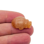 Handmade carved crystal ladybird animal figure, 30mm, gemstone jewelry accessory, with colorful mixed gemstone details.