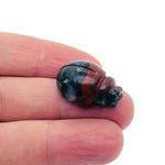 Handmade carved crystal ladybird animal figure, 30mm, in mixed gemstones, showcasing intricate details and vibrant colors.