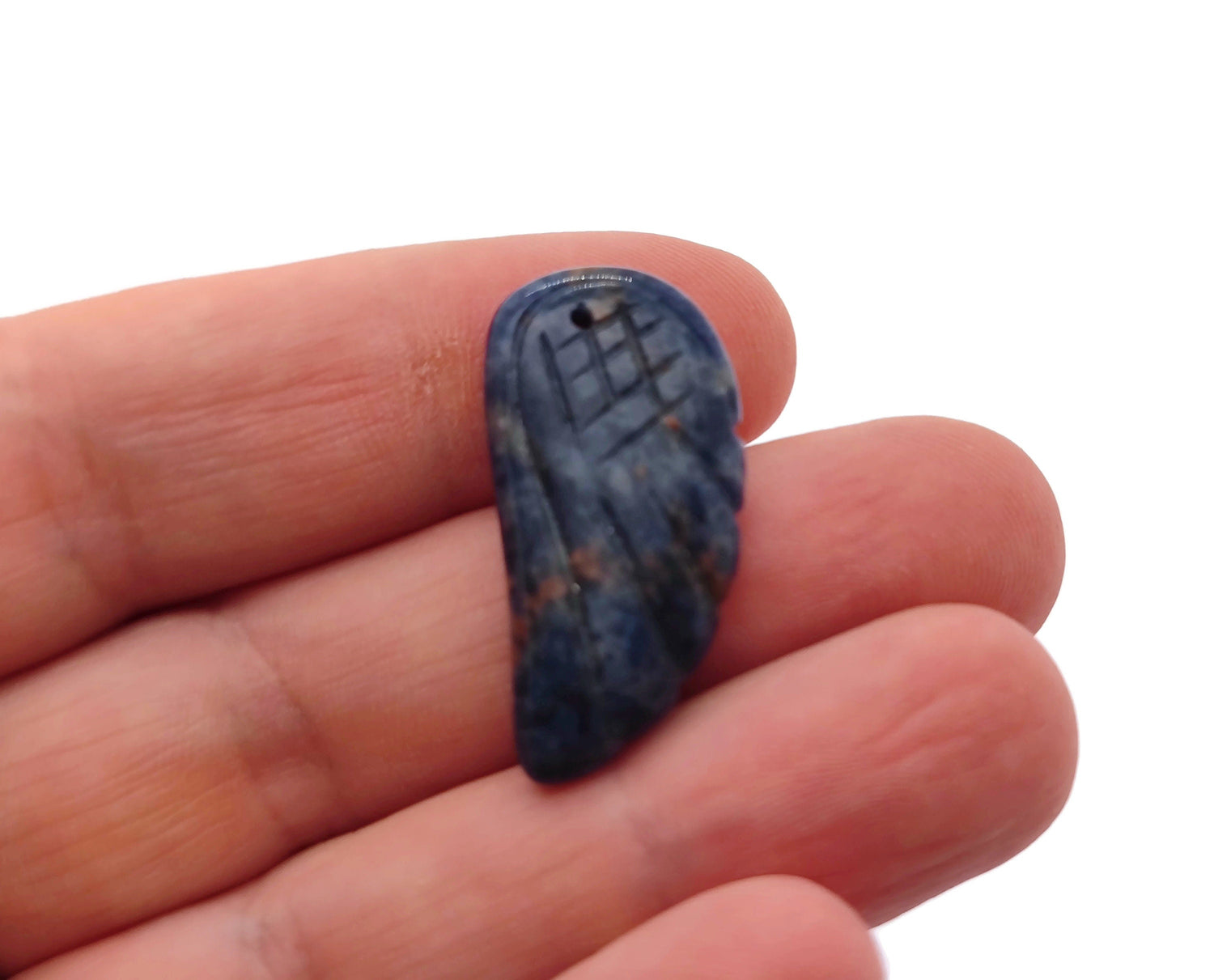 Sodalite Angel Wing Crystal Pendant - Hole Angel Wing Charms - NC1274