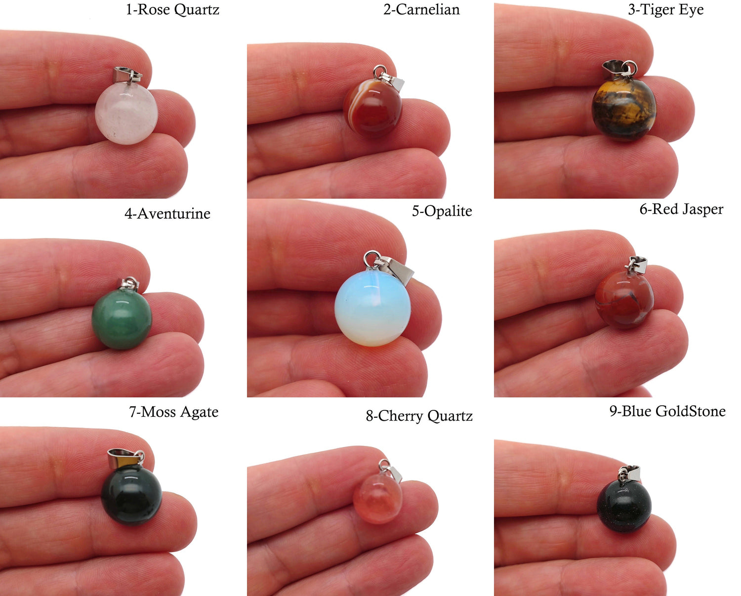 Round crystal ball pendant from GemstoneGO, perfect for jewelry making, showcasing a clear, polished gemstone sphere.