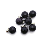 Blue goldstone round crystal pendant with a polished ball design, ideal for jewelry making by GemstoneGO.