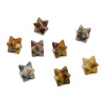 13mm Crazy Lace Agate Merkaba star crystal from GemstoneGO, used for Reiki healing and energy balancing.