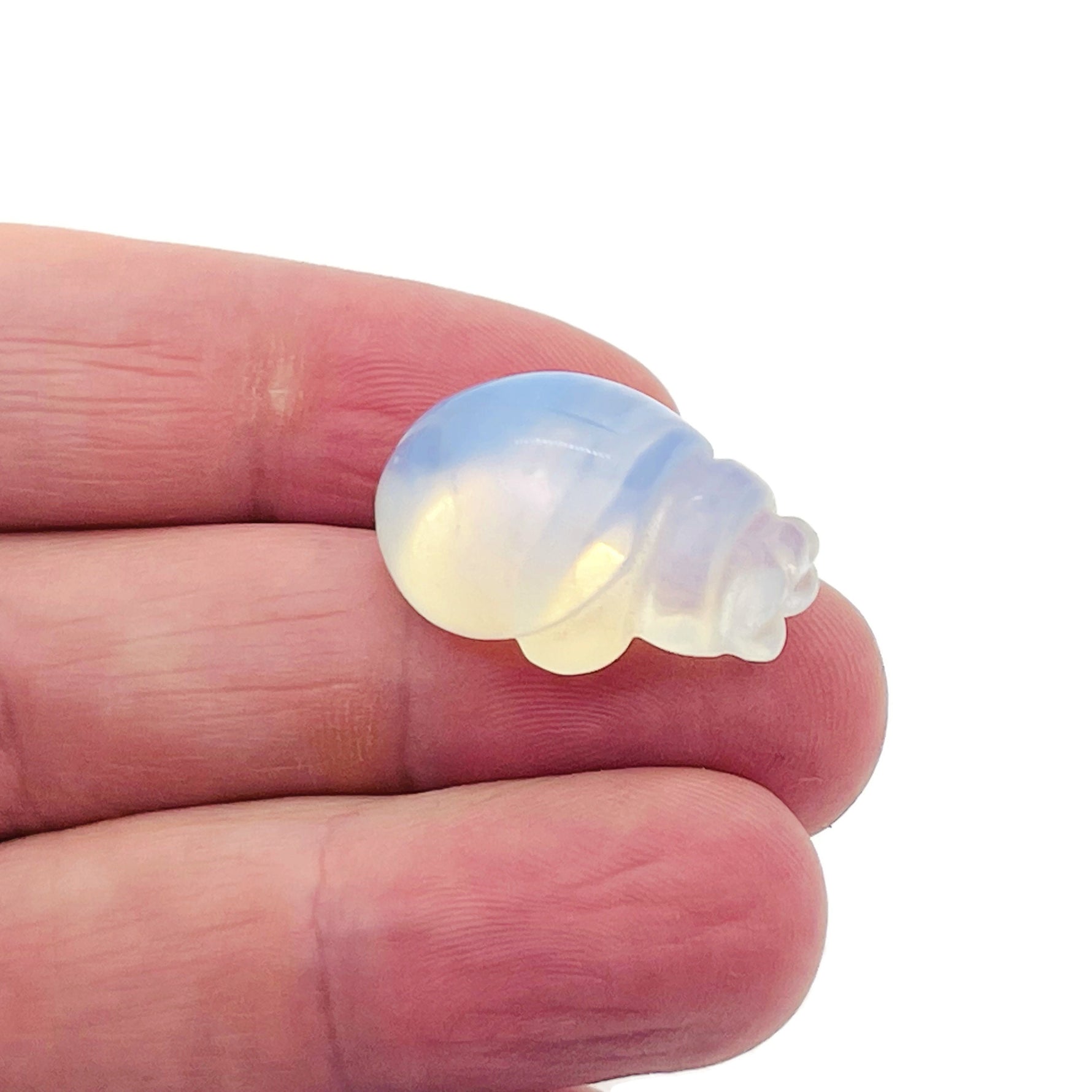Handmade carved crystal ladybird animal figure, 30mm, colorful gemstone design, detailed and natural-looking.