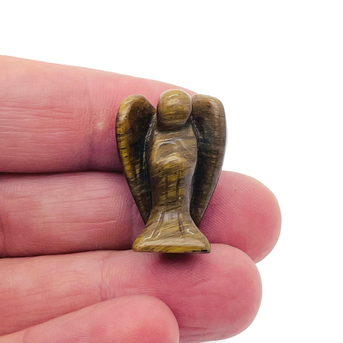Handmade 30mm crystal angel animal figure by GemstoneGO, carved gemstone sculpture with detailed animal and angel design.