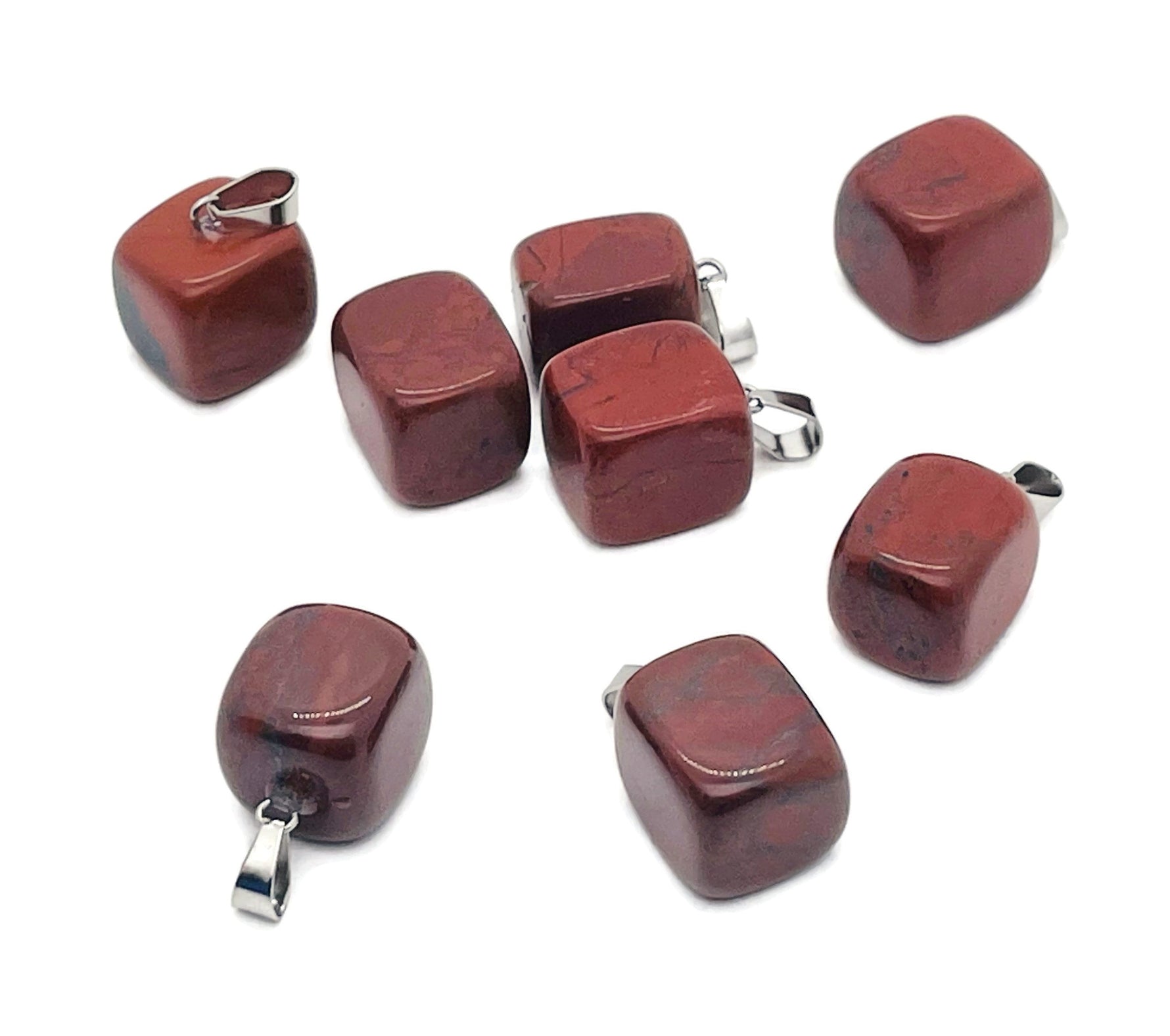 Tumbled gemstone pendant featuring a colorful crystal, love stone design, crafted by GemstoneGO, on a natural cord.