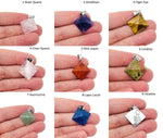 Natural pyramid-shaped gemstone pendant from GemstoneGO, featuring vibrant healing crystals for women, Reiki, and good luck.