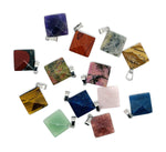 Natural pyramid-shaped gemstone pendant from GemstoneGO, featuring colorful healing crystals for women’s jewelry and Reiki energy.