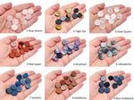 Round gemstone slab crystal coin, loose cabochon gemstone in assorted colors, from GemstoneGO, ideal for jewelry making.