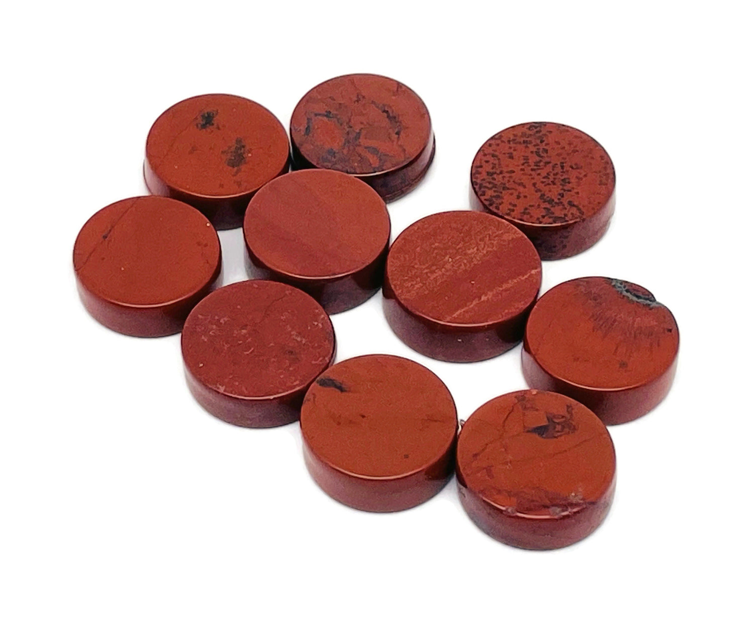 Round Red Jasper Flat Gemstone - Slab Crystal - FL1073