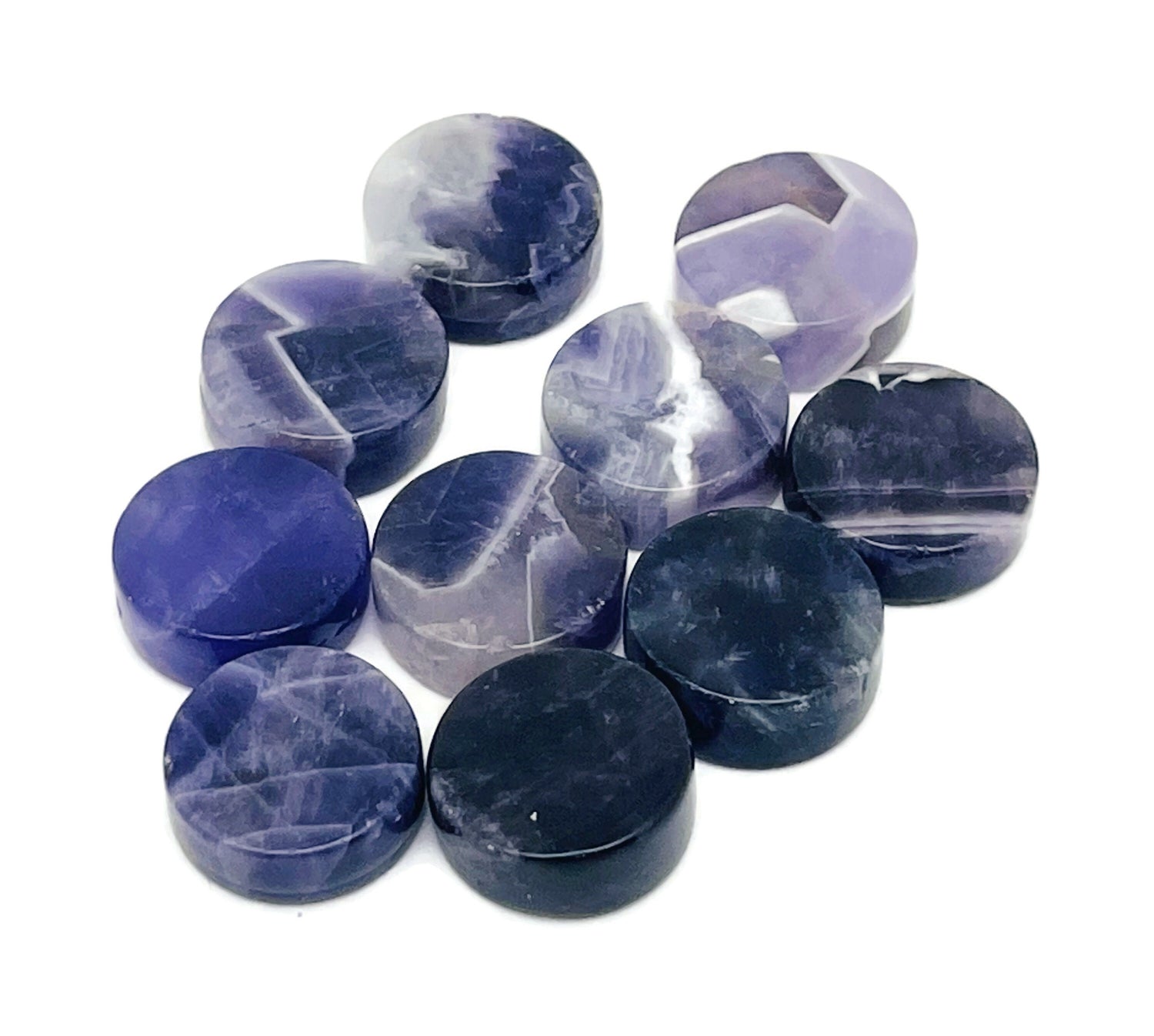 Round Amethyst Flat Gemstone - Slab Crystal - FL1074