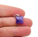 Amethyst four-leaf clover crystal pendant from GemstoneGO, ideal for DIY jewelry making, showcasing a purple gemstone pendant.