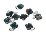 African Bloodstone four-leaf clover crystal pendant by GemstoneGO, featuring a unique bloodstone gemstone for DIY jewelry making.