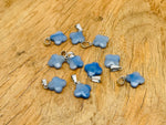 Blue aventurine four-leaf clover crystal pendant for DIY jewelry making, featuring a polished gemstone and detailed craftsmanship.