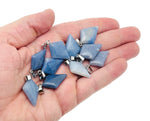 Blue aventurine pyramid pendant from GemstoneGO featuring a polished natural gemstone with a smooth pyramid shape.